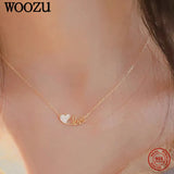 Romantic Heart Zircon Pendant 925 Silver Necklace