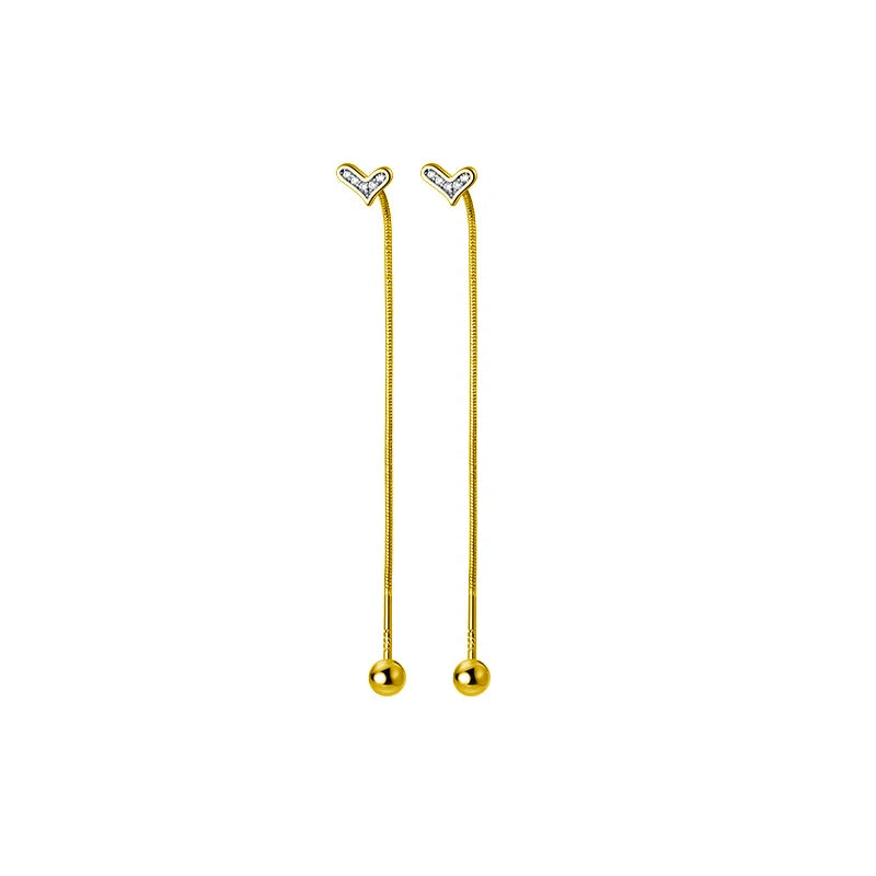 Sweet Heart Zircon Tassel Earrings Women