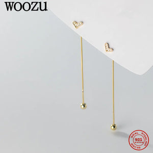 Sweet Heart Zircon Tassel Earrings Women
