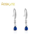 925 Silver Teardrop Sapphire Amethyst Zirconia Earrings