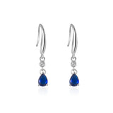 925 Silver Teardrop Sapphire Amethyst Zirconia Earrings