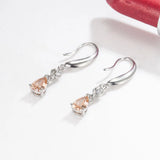925 Silver Teardrop Sapphire Amethyst Zirconia Earrings
