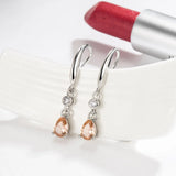 925 Silver Teardrop Sapphire Amethyst Zirconia Earrings