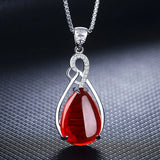 Red Corundum Pendant Chalcedony Green Agate Necklace Silver 925