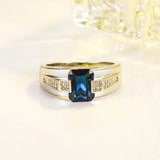 Geometric Sapphire 925 Silver Wedding Ring Women Size6-10
