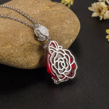 Vintage Garnet Chrysoprase Pendant Necklace 925 Silver Chain Necklace