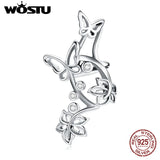 925 Sterling Silver Butterfly & Vine Stud Earrings for Women