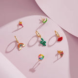925 Silver Love Eye Earrings Enamel Lip Snake Studs For Women