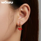 925 Silver Love Eye Earrings Enamel Lip Snake Studs For Women
