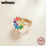 925 Silver Love Eye Earrings Enamel Lip Snake Studs For Women