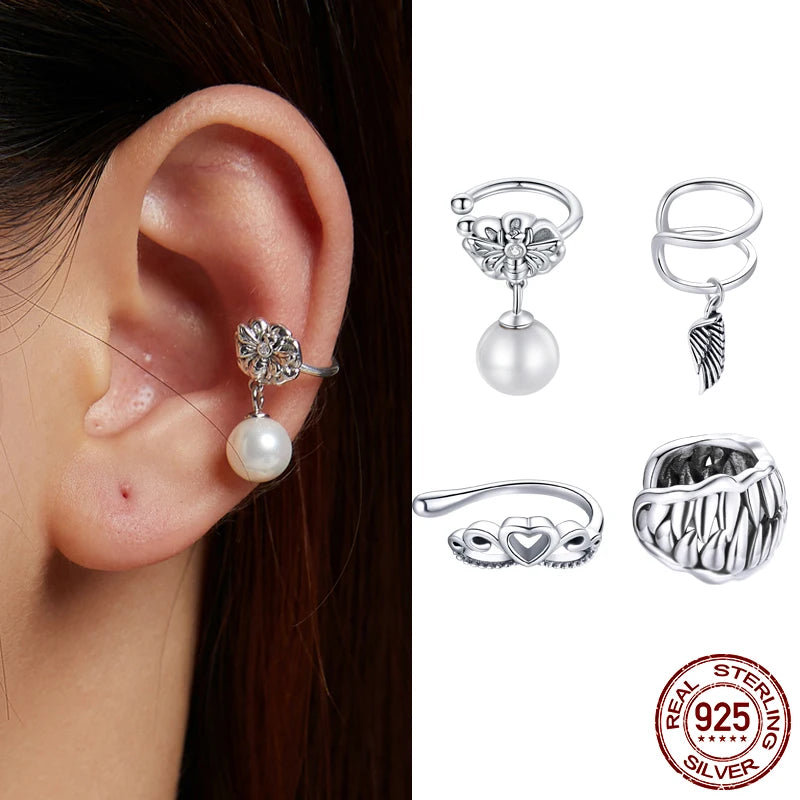 925 Sterling Silver Vintage Stud Earrings Crown Wing Bee Stud Earrings For Women