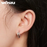 925 Sterling Silver Snake Ear Clips Green Zircons Ear Hoop Original Jewelry