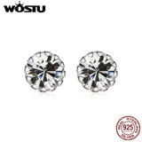 925 Silver Birthstone Stud Earrings Zircon Jewelry