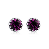 925 Silver Birthstone Stud Earrings Zircon Jewelry