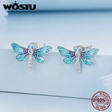 925 Silver Sea Bee Flamingo Unicorn Opal Stud Earrings