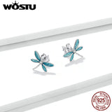 925 Sterling Silver Opal Stud Earrings For Women Wedding Anniversary Jewelry