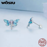 925 Silver Sea Bee Flamingo Unicorn Opal Stud Earrings