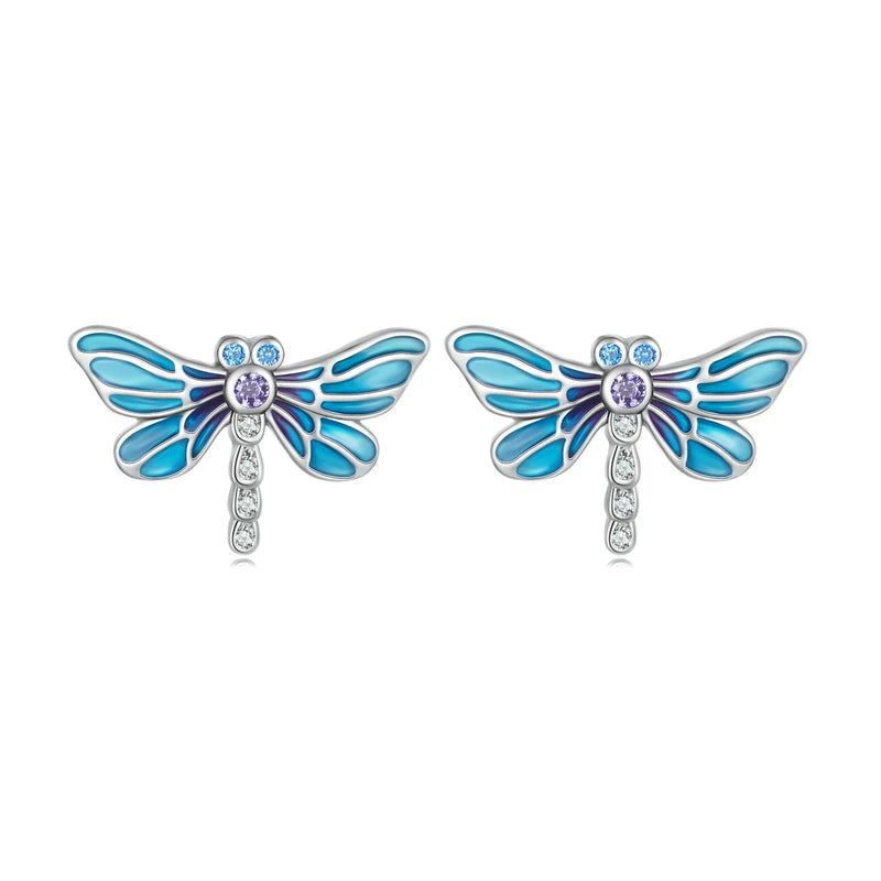 925 Silver Sea Bee Flamingo Unicorn Opal Stud Earrings