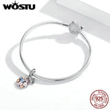 925 Silver Colorful Flower Charm Pendant for Bracelet Necklace DIY