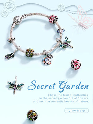 925 Silver Colorful Flower Charm Pendant for Bracelet Necklace DIY