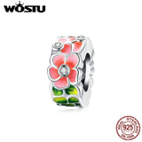925 Silver Colorful Flowers Charm Pendant DIY Jewelry