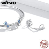 925 Sterling Silver Bead Flower Fairy Charm Pendant for Bracelet Necklace
