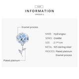 925 Silver Hydrangea Flower Charm Pendant for Bracelet Necklace CTC392
