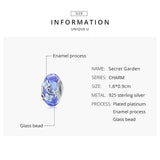 925 Sterling Silver Secret Garden Flower Charm Pendant