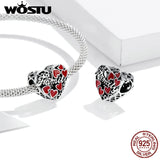 925 Sterling Silver Warm Family Heart Charm Pendant