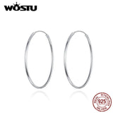 925 Sterling Silver Big Circle Hoop Earrings Minimalist Round Earrings