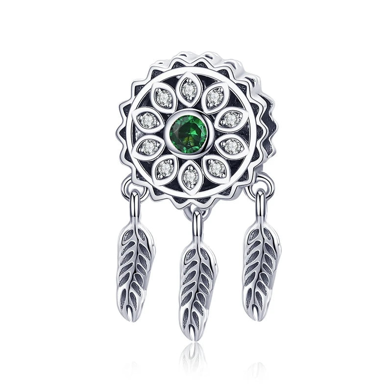 925 Silver Dream Catcher Beads Charm for DIY Jewelry