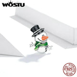 925 Sterling Silver Christmas Tree Bead CZ Santa Charm Snowman Pendant DIY