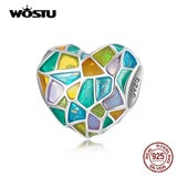 925 Silver Church Window Heart Charm Bead DIY Jewelry