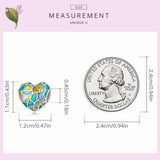 925 Silver Church Window Heart Charm Bead DIY Jewelry