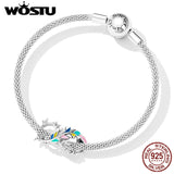 Sterling Silver Colorful Feather Infinity Charms for DIY Bracelet