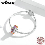 925 Silver Flowers Charm Glass Beads Bracelet DIY Jewelry