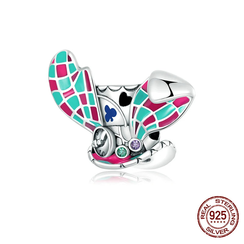 925 Silver Magic Rabbit Hat Charms Beads for Bracelet Necklace
