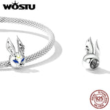 925 Sterling Silver Punk-Style Rabbit Charms Animal Beads Pendants