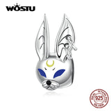 925 Sterling Silver Punk-Style Rabbit Charms Animal Beads Pendants