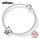 925 Silver Baby Panda Charm Bead Heart Zircon for Bracelet Jewelry