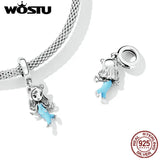 925 Silver Long Hair Girl Pendent Charms for Bracelet