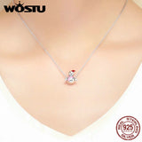 925 Sterling Silver Lover Snowman Bead Charm for Bracelet Necklace