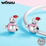 925 Sterling Silver Lover Snowman Bead Charm for Bracelet Necklace
