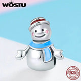 925 Sterling Silver Lover Snowman Bead Charm for Bracelet Necklace