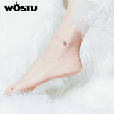 925 Sterling Silver Heart Anklet Chain Bracelet For Women