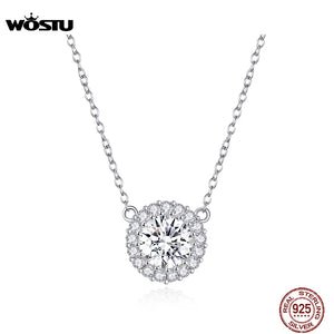 Women's 925 Silver Zircon Pendant Necklace