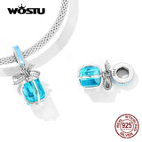925 Silver Bow Gift Pendent Charms Bead for DIY Bracelet Necklace