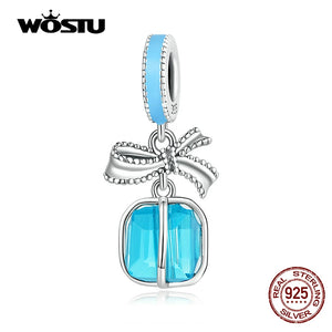 925 Silver Bow Gift Pendent Charms Bead for DIY Bracelet Necklace