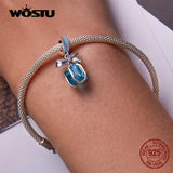 925 Silver Bow Gift Pendent Charms Bead for DIY Bracelet Necklace