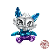925 Sterling Silver Colorful Dragon Charms Beads for Bracelet Necklace